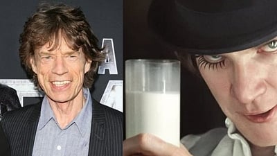 Mick Jagger (Left) and Malcolm McDowell (Right)
