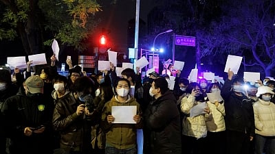 Police clampdown in China after days of protests. (IANS)
