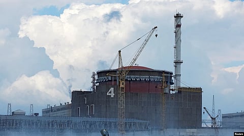 FILE - A view of the Zaporizhzhia Nuclear Power Plant near the Ukrainian city of Enerhodar, Aug. 4, 2022.