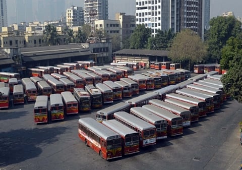 Thousands of state transport and private buses, and goods truck services from Maharashtra to Karnataka remained suspended in view of the disturbances in the border districts. (IANS)