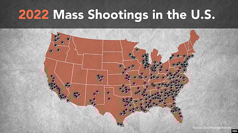 Mass shootings in the USA in 2022. (VOA)