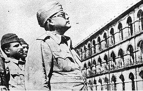 Subhash Chandra Bose visits Andaman Cellular Jail in 1940s. (Unknown Author/Wikimedia Commons)