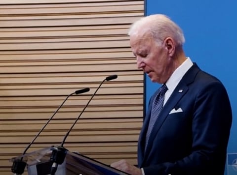 "No," Joe Biden said on Monday in response to a question about the possibility of such a decision, Xinhua News Agency reported. (File Photo/IANS)