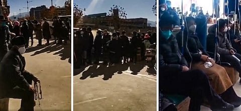 People wait to be treated at Lhasa public hospital on Dec. 25, 2022 in the Tibet Autonomous Region of China. (RFA)