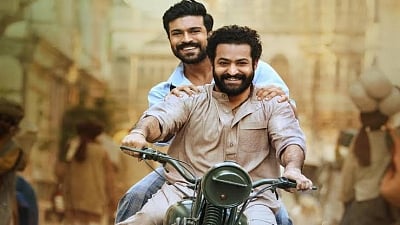 Ram Charan and Junior NTR in a still from 'RRR'. (File Photo/IANS)