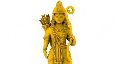 Lord Lakshman statue being installed to welcome G20 guests in Lucknow. (IANS)