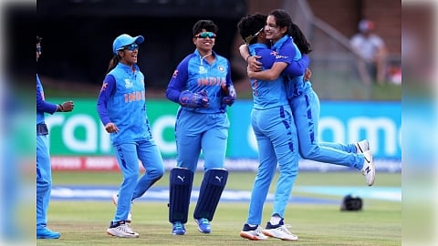 Indian Women's Cricket Team Celebrating its win. (IANS)