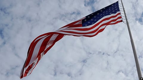 The American flag waves in Bloomington, Indiana. (AP)