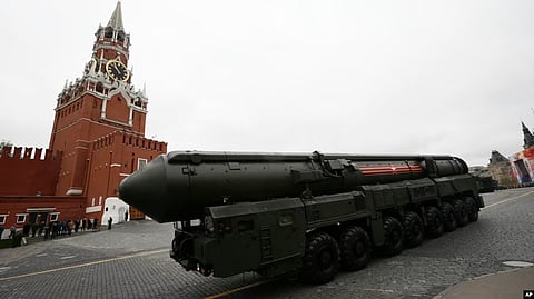 The treaty signed in 2010 limits each country to a maximum of 1,550 deployed nuclear warheads. It is due to expire in 2026. (AP)