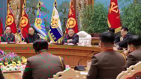 North Korean leader Kim Jong Un presides over a military meeting in Pyongyang, North Korea Feb. 6, 2023 in this photo released by North Korea's Korean Central News Agency (KCNA). (Reuters)