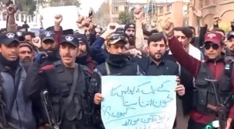 Pakistanis protest against increasing terrorism. (IANS)