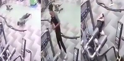 The CCTV footage shows Vishal working out by doing planks and pushups at the gym. He is seen then stepping aside and stretching when he suddenly collapses. (CCTV/IANS)