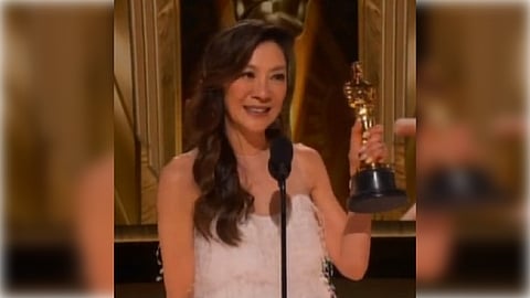 Survivor of the devastating earthquake, actress Michelle Yeoh, famous for her roles in James Bond films 'Tomorrow Never Dies' and 'Crouching Tiger, Hidden Dragon', has won the Academy Award for Best Actress and made history for her role in 'Everything, Everywhere All At Once'. (IANS)