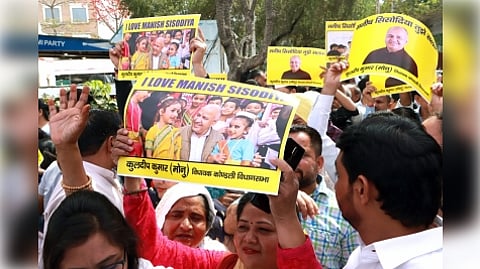 According to the FIR, which has been accessed by IANS, on Friday morning, SMC coordinator Gajala in convenience with the principal of Sarvodaya Kanya Vidyalaya, Shastri Park, asked girl students of the school to get a desk at the school gate following which a large flex of Sisodia was hung on the main gate. (IANS)