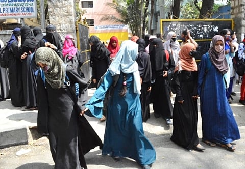 Students wearing hijabs will not be allowed inside the examination centers in Karnataka. (IANS)