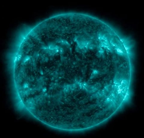 The flare, classified as X1.2, is the seventh solar flare to hit Earth this year, and was captured by NASA's Solar Dynamics Observatory, which watches the Sun constantly.