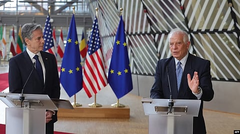 United States: Secretary of State Antony Blinken, left and European Union High Representative for Foreign Affairs and Security Policy, April 4, 2023.