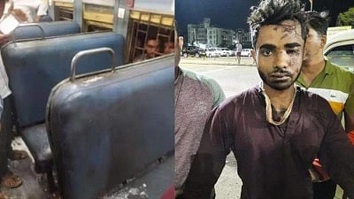 Three people, including a two-year-old girl, died after they panicked and jumped out of the moving train fire. Nine others suffered burn injuries.