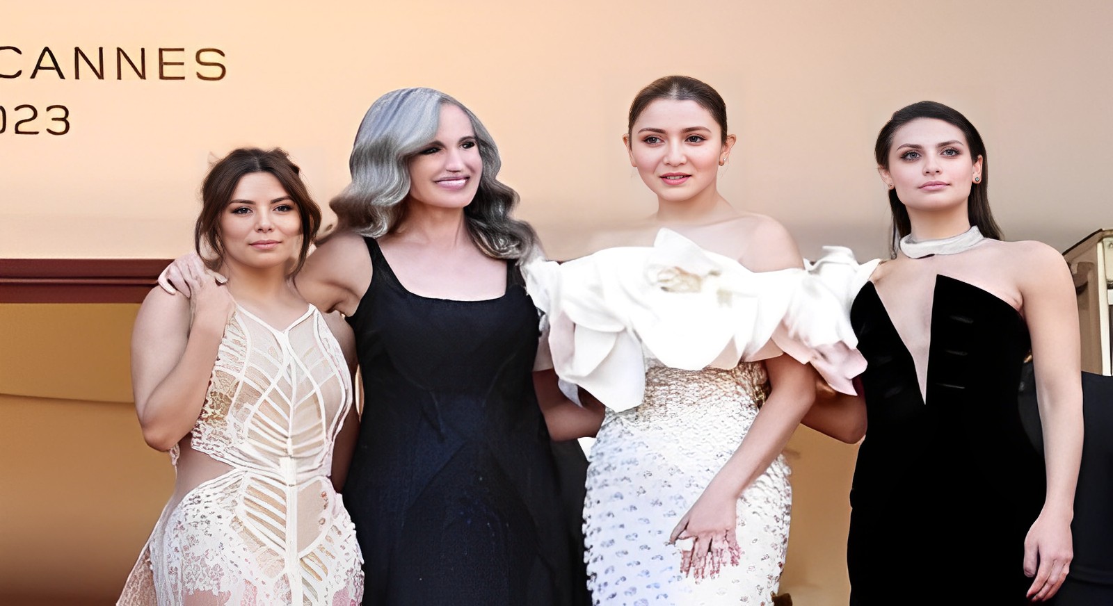 The stunning actress Anushka Sharma has finally graced the world with her first appearance dressed in a gown featuring embroidered floral motif. (IANS)