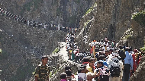 The BRO informed that earlier the Amarnath Yatra track from Baltal to the Holy Cave was maintained by the Public Works Department. (Wikimedia)