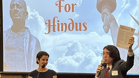 It was not Mahatma Gandhi on the poster. It was Sardar Vallabhbhai Patel; actually, an image of his statue in Gujarat that's known as the Statue of Unity. (IANS)