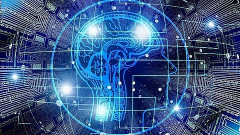 artificial intelligence showing human brain