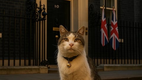 Larry was adopted by the Downing Street staff in 2011.
