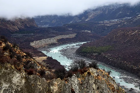 This March 28, 2021, photo shows the Yarlung Zangbo Grand Canyon in Nyingchi city in western China's Tibet Autonomous Region. (AFP)