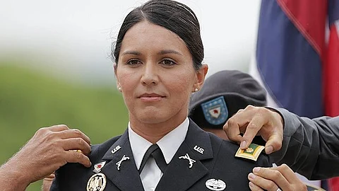 Rep. Gabbard at her promotion to Major