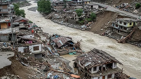 A massive cloudburst hit Uttarkashi, Uttrakhand
