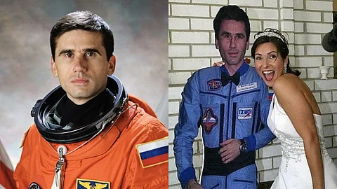 Russian cosmonaut Yuri Malenchenko with Ekaterina Dmitriev