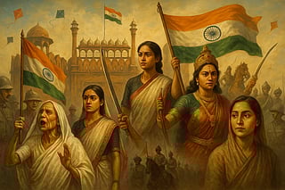 AI image of 5 unsung female freedom fighters of India