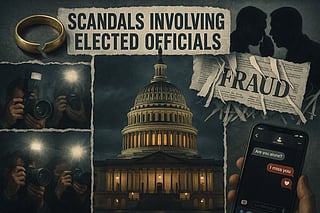 scandals involving elected officials which are tied to affair, sex scandals, fraud or illicit relationships.