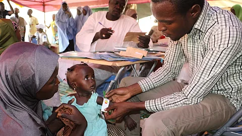 child is shown vaccinated