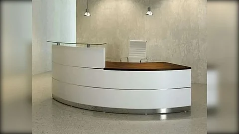 White colored office table.