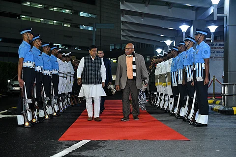 Fijian Prime Minister Sitiveni Rabuka arrives in New Delhi