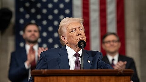 Trump on podium