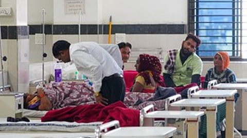 Ahmedabad: Patients are being shifted to M & J Eye Institute in Ahmedabad on Wednesday, Jan 17, 2024. Seventeen people have lost their vision partially following cataract surgery at a private trust-run hospital.