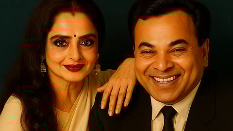 Rekha with husband Mukesh Aggarwal
