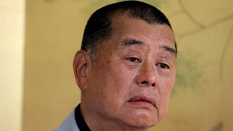 Hong Kong media tycoon Jimmy Lai during an interview in Hong Kong, July 1, 2020.