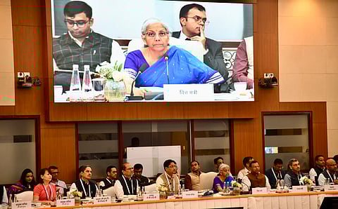 Union Finance Minister Nirmala Sitharaman chairs the 56th meeting of the GST council to discuss the new GST reforms. In attendence are Chief Ministers of several states along with seniour Union Ministers.