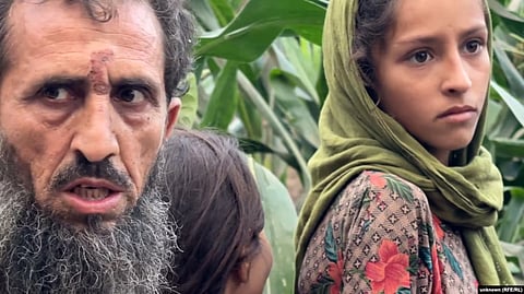 Wazir Khan (left) lost 10 family members in an earthquake in eastern Afghanistan on August 31.