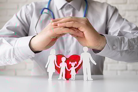 Doctor and health insurance graphical illustration