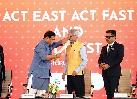 Assam Chief Minister Himanta Biswa Sarma (left) with India’s External Affairs Minister S. Jaishankar at the “Advantage Assam” summit in Guwahati. Social and political unrest would threaten economic gains in Northeast India