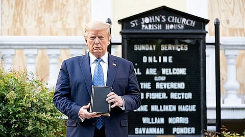 Trump at church