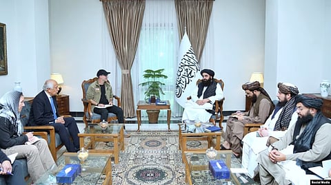 Afghanistan's Taliban rulers released a photo of the September 13 meeting with US officials in Kabul.