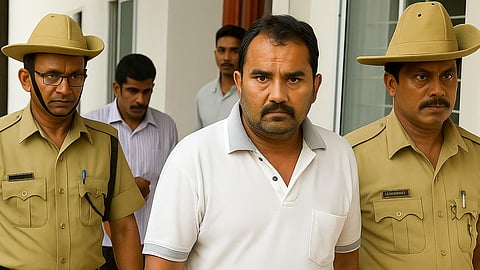 Vishwanath shetty being arrested by police