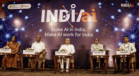New Delhi: Union Minister of Railways, Information and Broadcasting, and Electronics & Information Technology Ashwini Vaishnaw with CEO, INDIAai, Abhishek Singh and others during the 'India AI Mission – Make AI in India, Make AI for India' event in New Delhi on Friday, May 30, 2025.