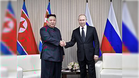 Putin and Kim jong un handshake