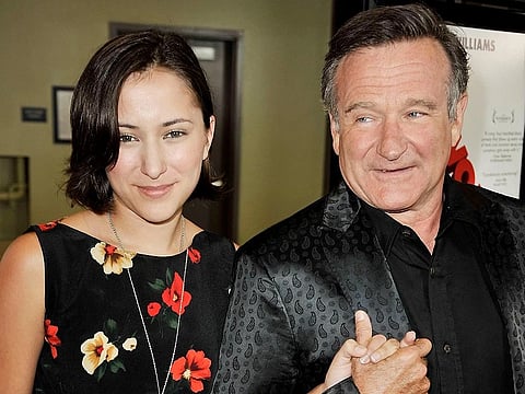 Image of late actor Robin Williams' daughter Zelda Williams with her father